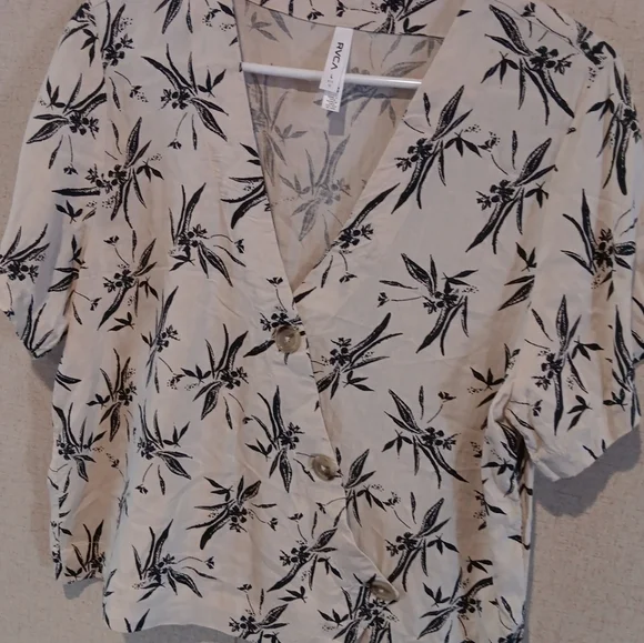 RVCA Farrell - Palm Print Shirt for Womensize L - Picture 4 of 4